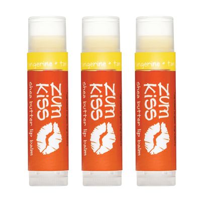 Zum Indigo Wild Kiss Stick - Natural Lip Balm with Organic Beeswax, Sunflower Oil &amp; Vitamin E - Flavored, Hydrating Lip Moisturizer - Tangerine (3 Pack)