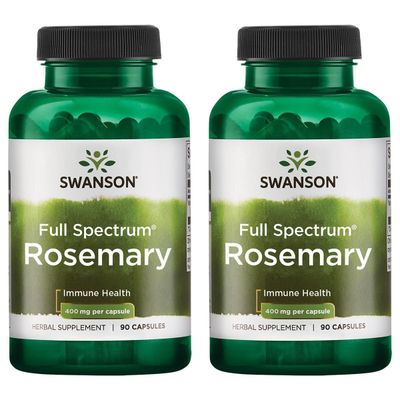 Swanson Full Spectrum Rosemary - Herbal Supplement Promoting Immune Health Support - Natural Formula to Help Defend The Body &amp; Support Overall Wellness - (90 Capsules, 400mg Each) (2 Pack)