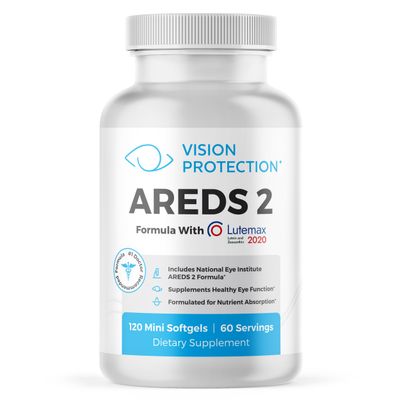 Vision Protection AREDS 2 Eye Vitamin &amp; Mineral Supplement for Ocular Health, Lutemax 2020 with Natural Eye Institute AREDS 2 Study Ingredients Lutein, Vitamin C, &amp; Zeaxanthin, 120 Mini Softgels