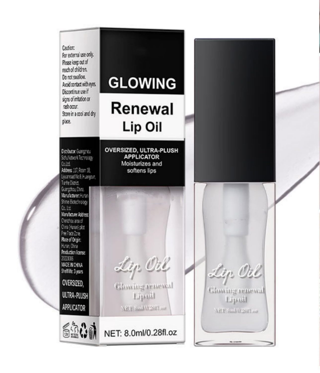 MAEPEOR Glowing Lip Oil 7 Colors Hydrating Lip Balm Nourishing Lip Care Lip Treatment Glossy Finish Non-sticky Moisturizing Lip Balm (02 Clear)