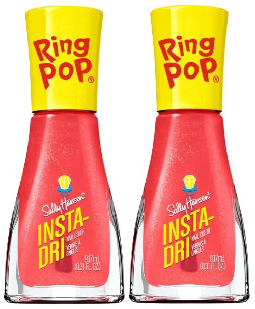 Sally Hansen Insta-Dri, Ring Pop Berry Go Round, Quick Dry, Long Lasting, Streak-Free Shine, Red Nail Polish - Pack of 2