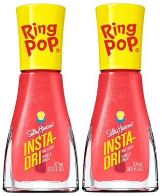 Sally Hansen Insta-Dri, Ring Pop Berry Go Round, Quick Dry, Long Lasting, Streak-Free Shine, Red Nail Polish - Pack of 2