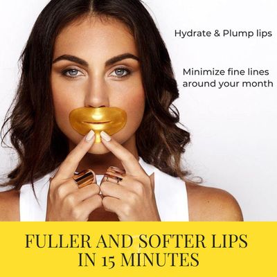 PLUMP IT Moisturizing Lip Mask by Doppeltree (18 patches) - lip plumper, moisturizer for dry lips, chapped lip care and repair, conditioning lip exfoliator treatment - Formulated in San Francisco