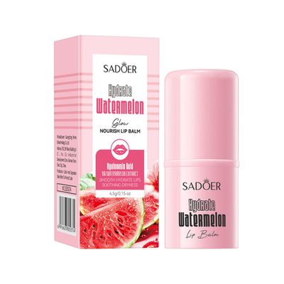 REPIMA For Sadoer Watermelon lip balm,Brightens Lip Color,Hydrating and nourishing,moisturizing lipsticks,Moisturizing and Shining Lip Care 4.5g 0.15 oz Pink