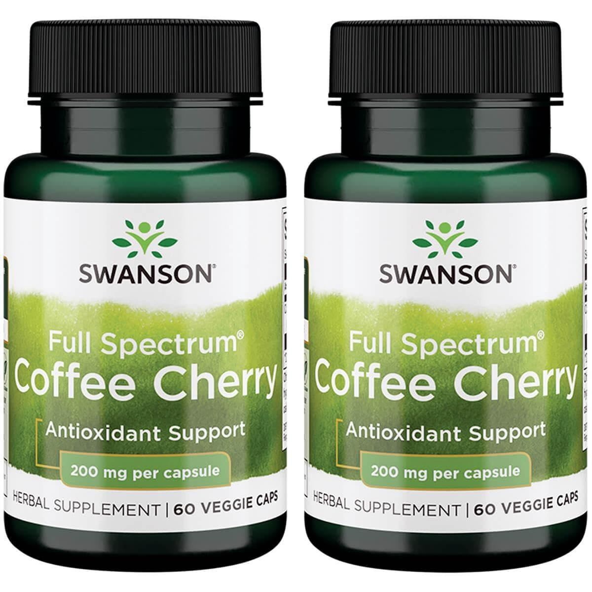 Swanson Full-Spectrum Coffee Cherry-Herbal Supplement Promoting Immune System Support &amp; Delivering Essential Phytonutrients-Natural Overall Wellness Support-(60 Veggie Capsules, 200mg Each) (2 Pack)
