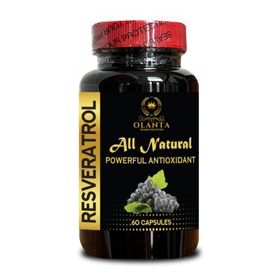 OLANTA TRADE SOLUTION Trans Resveratrol 500mg - Naturally Sourced Antioxidant, Immune Support for Adults, No Artificial Colors or Preservatives, Easy-to-Take Capsules - 1 Bottle 60 Capsules