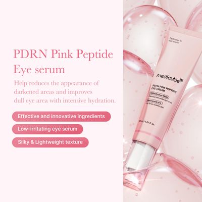 medicube Salmon DNA PDRN Pink Peptide Eye Serum with Niacinamide and 99 Purity Retinol for Fine Lines, Uneven Skin Tone, Korean Skin Care 1.01fl.oz