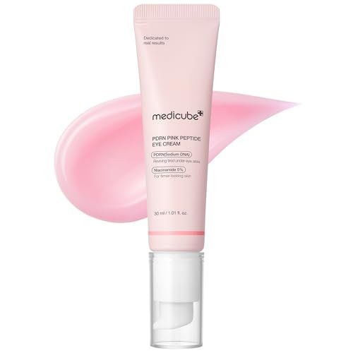 medicube Salmon DNA PDRN Pink Peptide Eye Serum with Niacinamide and 99 Purity Retinol for Fine Lines, Uneven Skin Tone, Korean Skin Care 1.01fl.oz