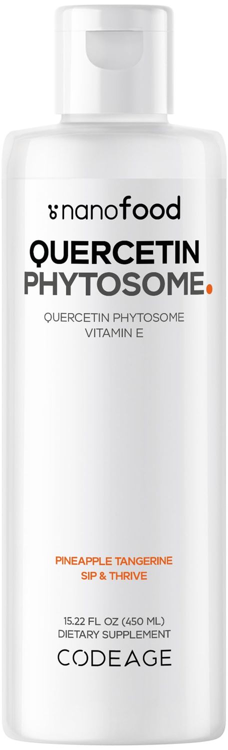 Codeage Liquid Quercetin Phytosome Supplement, Quercetin 1000 mg Dihydrate, 3-Month Supply, Immune Support, Sophora Japonica, Vitamin E, Liposomal Delivery, Vegan, Non-GMO, 15.22 fl oz