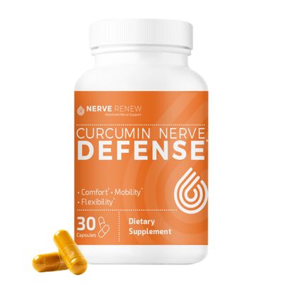 NERVE RENEW Curcumin Nerve Defense with Meriva Curcumin Phytosome for Complete Nerve Nourishment and Comfort - Optimized Curcumin with Black Pepper Extract - 30 Capsules