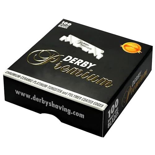 100 &quot;Derby Premium&quot; Single Edge Razor Blades for straight razor