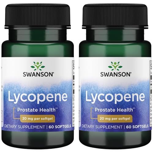 Swanson Lycopene - Natural Supplement Promoting Prostate Health, Heart Health, &amp; Supports Blood Pressure Within The Normal Range - Mens Health Supplement - (60 Softgels) (2 Pack)