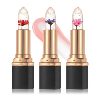 LZYLLS 3PCS Color Changing Lipstick,Magic Lipstick Jelly Lip Balm,Long Lasting Waterproof Temperature Color Change Lip Gloss (C)