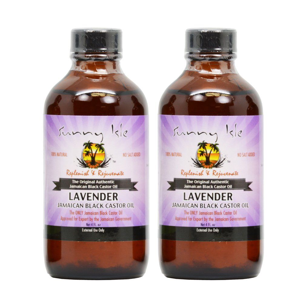 Sunny Isle Jamaican Castor Oil Lavender Black 4 Ounce (118ml) (2 Pack)