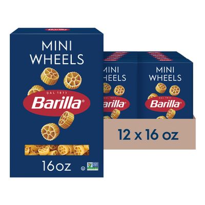 Barilla Mini Wheels Pasta, 16 oz. Box (Pack of 12) - Non-GMO, Made with Durum Wheat Semolina - Kosher Certified