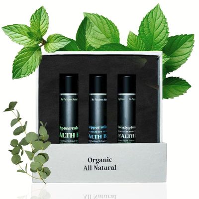 Stealth Balms Men&#39;s Organic Mint Lip Balm - SPF 15 Sun Protection - Moisturizing Lip Balm - 3 Pack: Spearmint, Peppermint, Eucalyptus Mint - Gift for Men