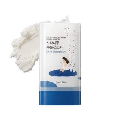ROUND LAB Birch Juice Moisturizing Sun Stick SPF 50 | Korean Sunscreen Stick for face and body, No White Cast, Outdoor &amp; Travel-Friendly 0.67oz