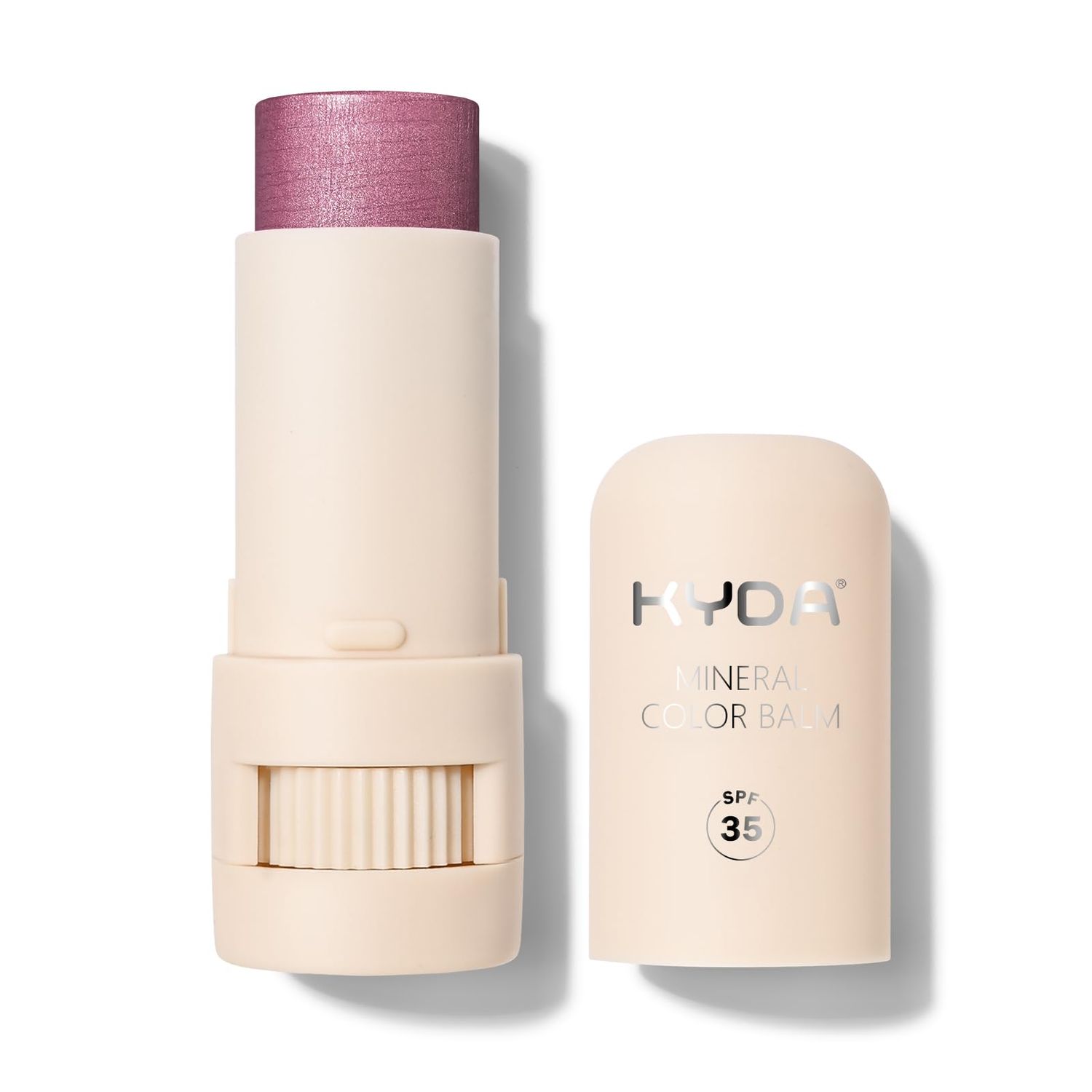 KYDA Mineral Color Balm, SPF 35, Creamy Blendable Color for Lips&amp;Cheeks, Buildable Shimmer Finish, Lightweight Formula, Multiuse Makeup Stick, BERRY
