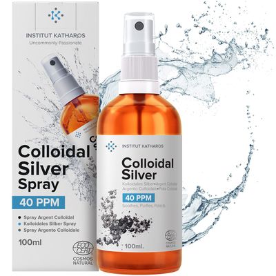 Colloidal Silver Liquid 3.4 fl oz Spray Bioactive Hydrosol Silver Water Natural Nano Sol Supplement Solution Ionic Minerals 40 PPM Organic Structured Colloidal Spray