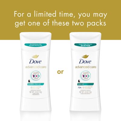 Dove Advanced Care Invisible Antiperspirant, Sheer Cool, 2.6 oz (Pack of 2)