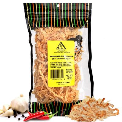 Spicy Garlic Pepper Saki Ika Dried Cuttlefish Snack - Hawaiian Seafood Jerky - High-Protein, Low-Fat, Low-Calorie (16 oz)