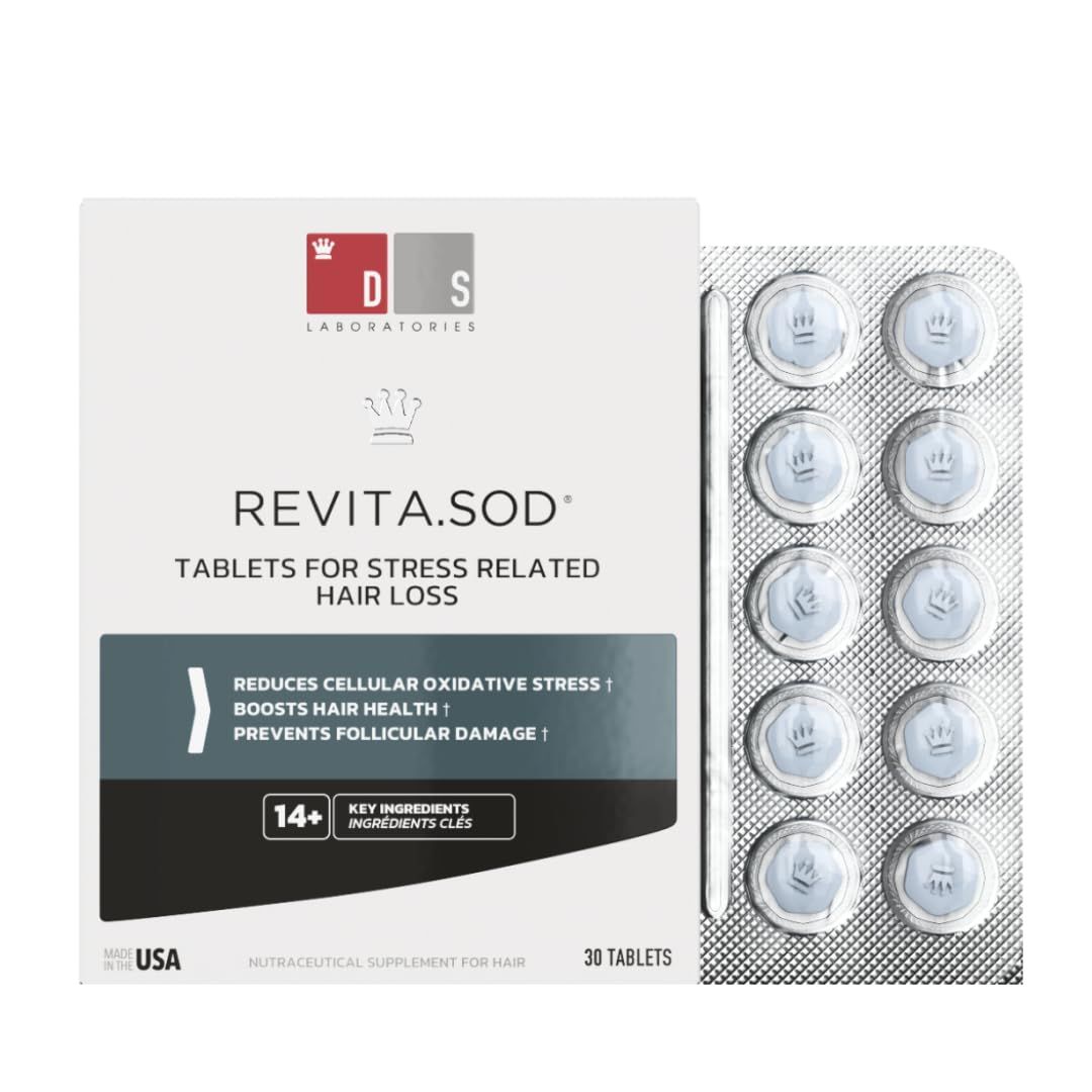 DS Labs Revita.SOD Hair Support Tablets for Men &amp; Women, Daily Supplement with Superoxide Dismutase, Zinc &amp; Ashwagandha, Supports Hair Strength, Density &amp; Visible Shedding Reduction, 30 Tablets
