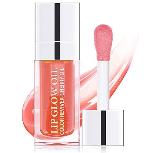 Lip Oil Hydrating Tinted Lip Balm, Plump Lip Gloss Lip Care Transparent Toot Lip Oil Tinted (001 Pink)