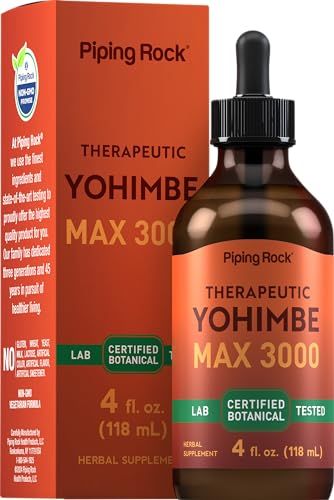 Piping Rock Yohimbe Bark Extract Liquid | 4 Fl Oz | Supplement for Men &amp; Women | Alcohol Free Herbal Drops | Vegetarian, Non-GMO, Gluten Free