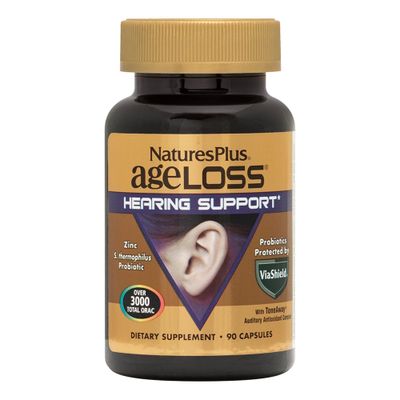 Natures Plus AgeLoss Hearing Support - 90 Capsules - Vegetarian, Gluten Free - 30 Servings