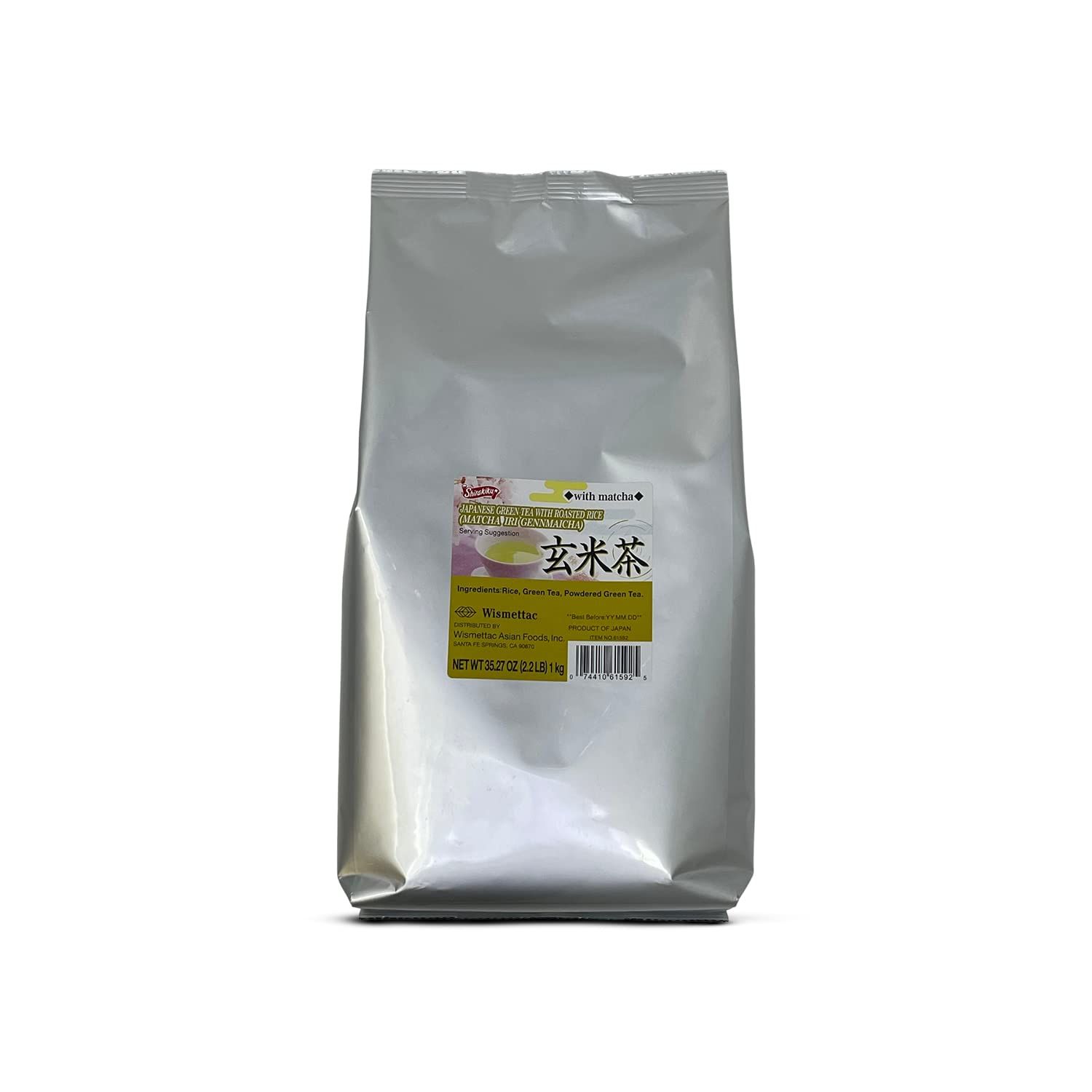 Shirakiku Iri Gennmaicha Green Loose Tea Leaf | Japanese Matcha Green Tea with Brown Roasted Rice | Easy to prepare &amp; Prefect for Traditional Japanese Teas, 2.2 Pounds (30 Serving)