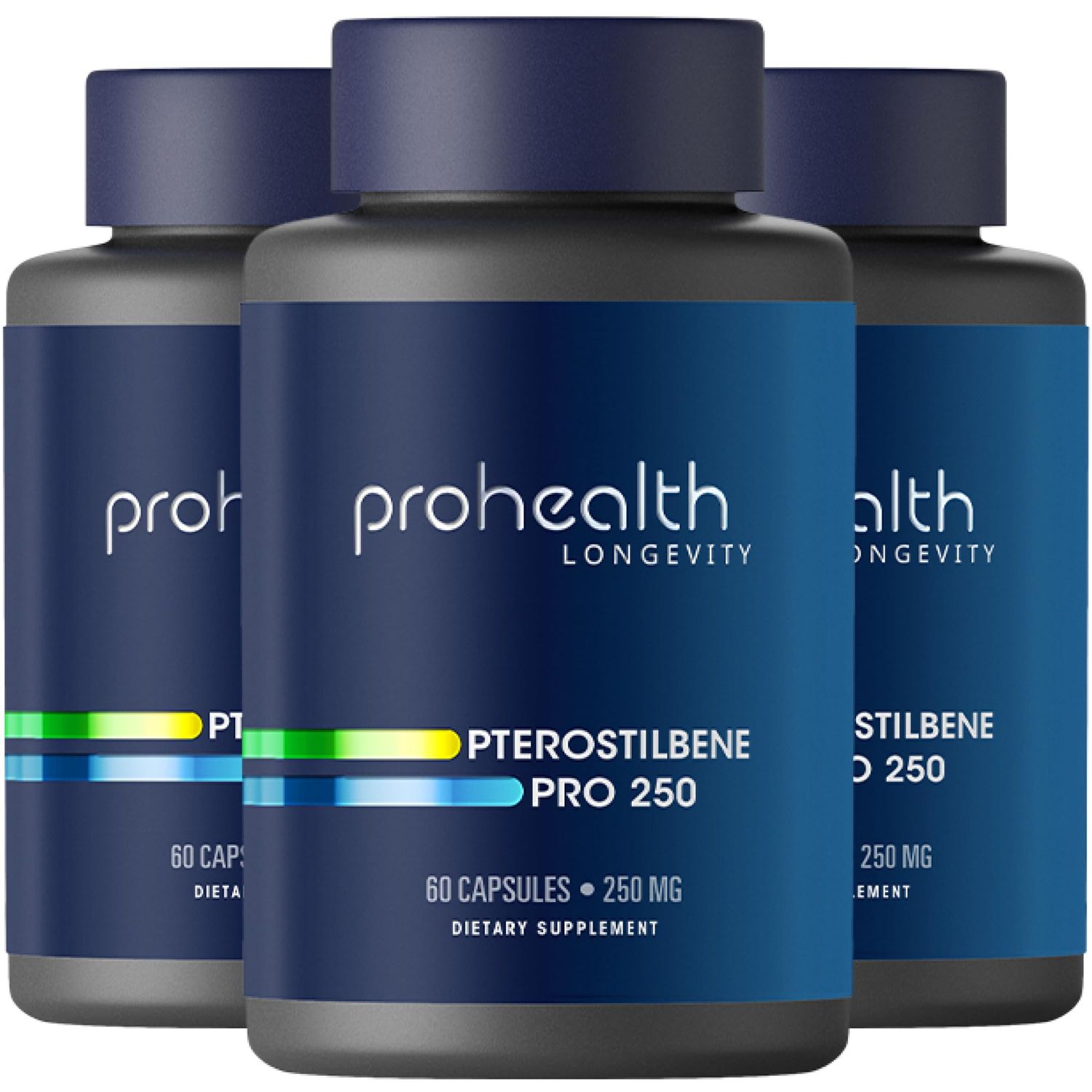 Pterostilbene Supplement (250mg, 60 Capsules) | Clinically Proven, Third-Party Tested Antioxidant for Heart &amp; Brain Health | Activates Longevity Genes (3 Pack)