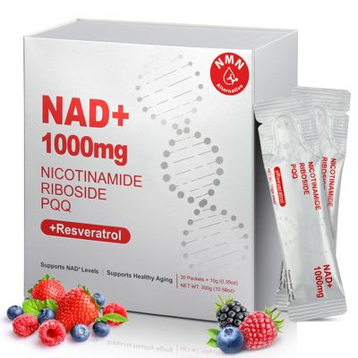 Jxiaoyumio NAD Liquid Supplement, NAD Liquid Supplement 1000mg, with Nicotinamide Riboside, Resveratrol &amp; PQQ, NAD Supplements for Men &amp; Women, Healthy Aging &amp; Boosts Cellular Energy - 30 Packs