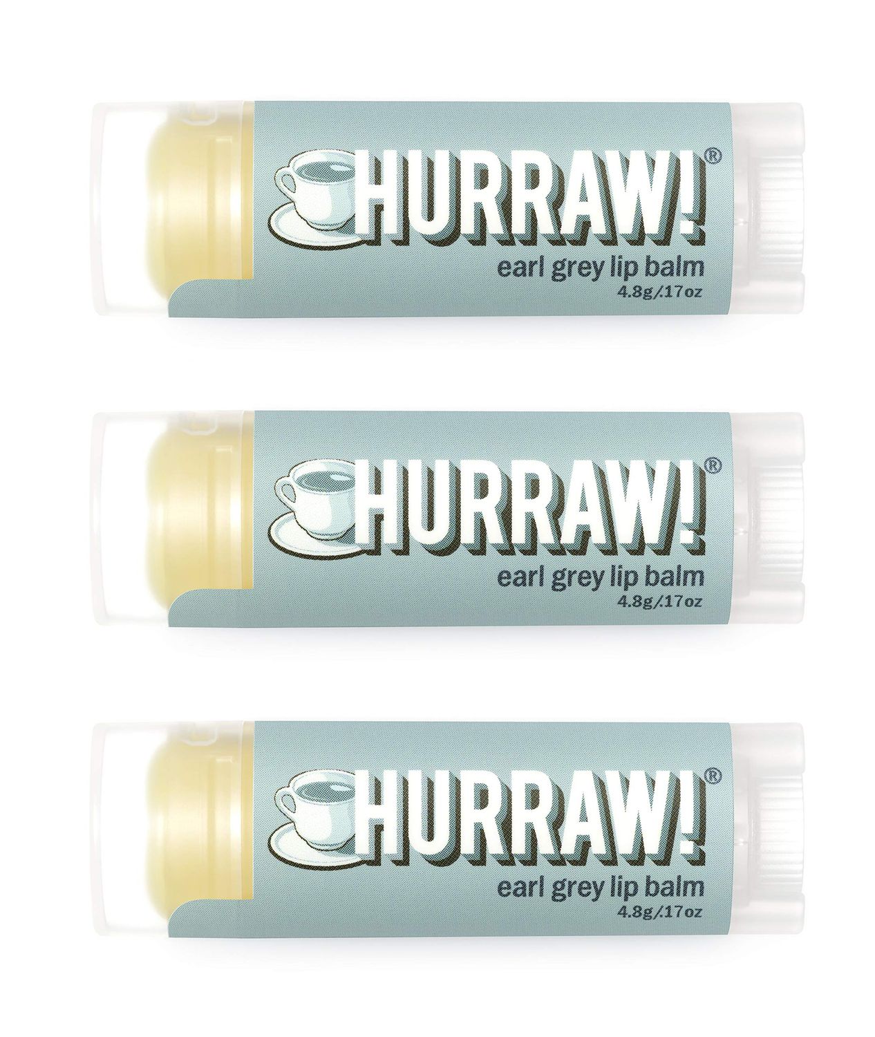 Hurraw! Earl Grey Lip Balm, 3 Pack: Organic, Certified Vegan, Cruelty and Gluten Free. Non-GMO, 100 Natural Ingredients. Bee, Shea, Soy and Palm Free. Made in USA
