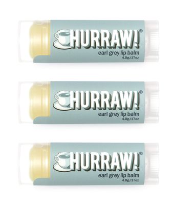 Hurraw! Earl Grey Lip Balm, 3 Pack: Organic, Certified Vegan, Cruelty and Gluten Free. Non-GMO, 100 Natural Ingredients. Bee, Shea, Soy and Palm Free. Made in USA