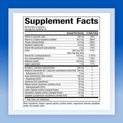 Natural Factors, Advanced Eye Factors, Antioxidant Support for Healthy Vision with Lutein and Zeaxanthin, 60 Capsules