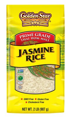 Golden Star Thai Hom Mali White Jasmine Rice - Prime Grade White Rice - 2 lb Bag