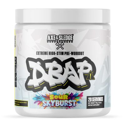 DBAP Extreme High Stim Pre-Workout Powder | 400mg Caffeine | Beta Alanine, Betaine Anhydrous, Electrolytes &amp; Focus | High Stimulant Pre Workout Supplement | 20 Servings,Sour Skyburst