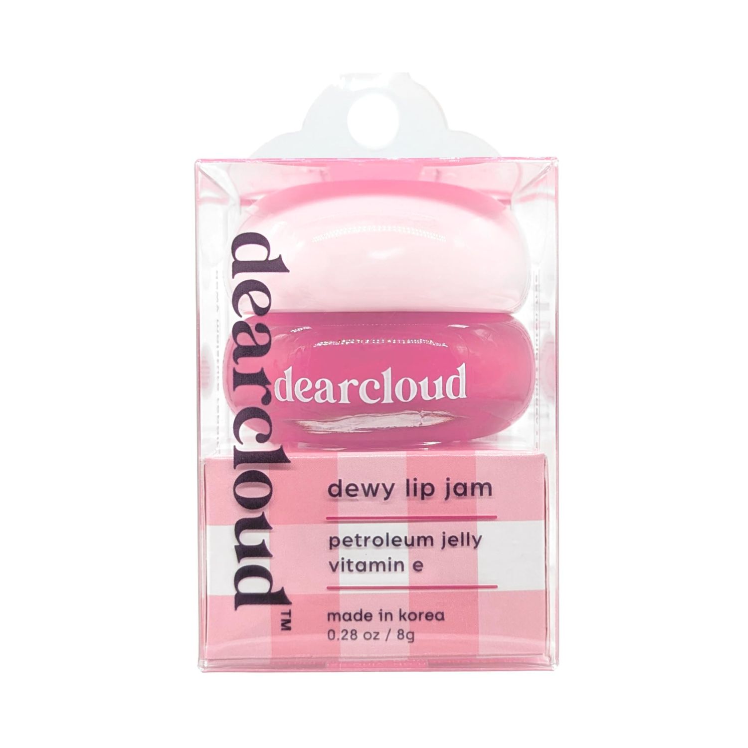 dearcloud Dewy Lip Jam - Hydrating Lip Balm &amp; Gloss with Vitamin E, Korean Skincare (Strawberry)