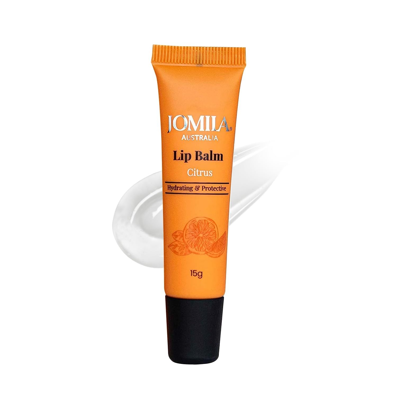 Jomila Lip Balm, Chapstick for Dry and Chapped Lips, Ultra-Smooth, Long-Lasting, and Hydrating, Restore Natural Moisture Balance for Plump, Fuller-Looking Lips, Flavour - Citrus, 15g
