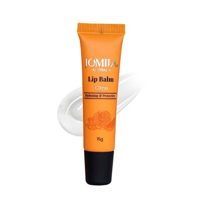 Jomila Lip Balm, Chapstick for Dry and Chapped Lips, Ultra-Smooth, Long-Lasting, and Hydrating, Restore Natural Moisture Balance for Plump, Fuller-Looking Lips, Flavour - Citrus, 15g