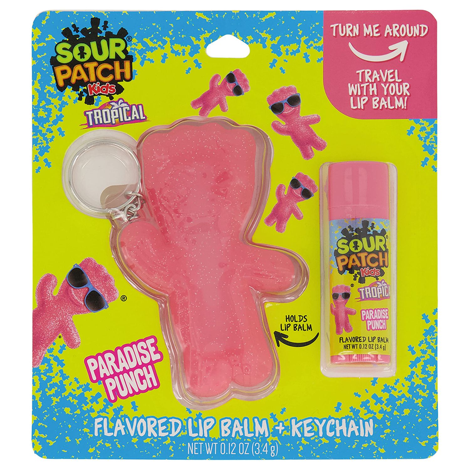 Taste Beauty Sour Patch Kids-Flavored Lip Balm and Keychain Holder, (Flavor), 2-Piece Set