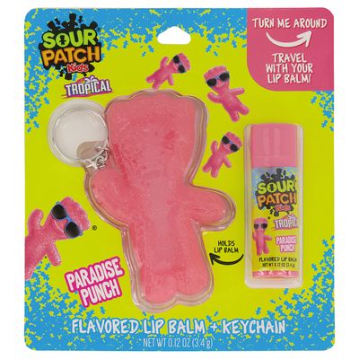 Taste Beauty Sour Patch Kids-Flavored Lip Balm and Keychain Holder, (Flavor), 2-Piece Set