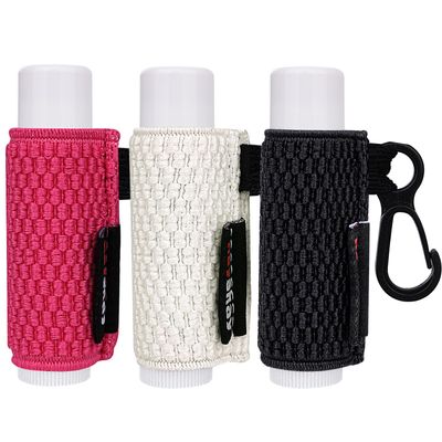 HEYSKAY 3PCS Lip Balm Holder Sleeves Keychain Lipstick Sleeves Lip Gloss Holder Keychain Chapstick Elastic Sleeves(Black/Rose/Beige)