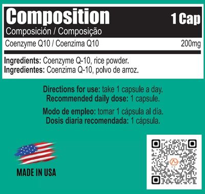 Atlantic Lab Corporation Coenzyme COQ-10 Anti-Aging and Slower-Aging, Support Heart Health with Our Fast Absorption Capsules. Vegan, Gluten Free, Keto, Paleo, All Diets, Low Carb 60 Count.