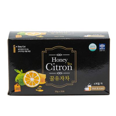 Korean Honey Yuza Citron Tea Korean Foods Low Calorie Concentrate Yuja Sticks, Vitamin C, Enjoy Anytime Anywhere JRND Foods 20 Packets