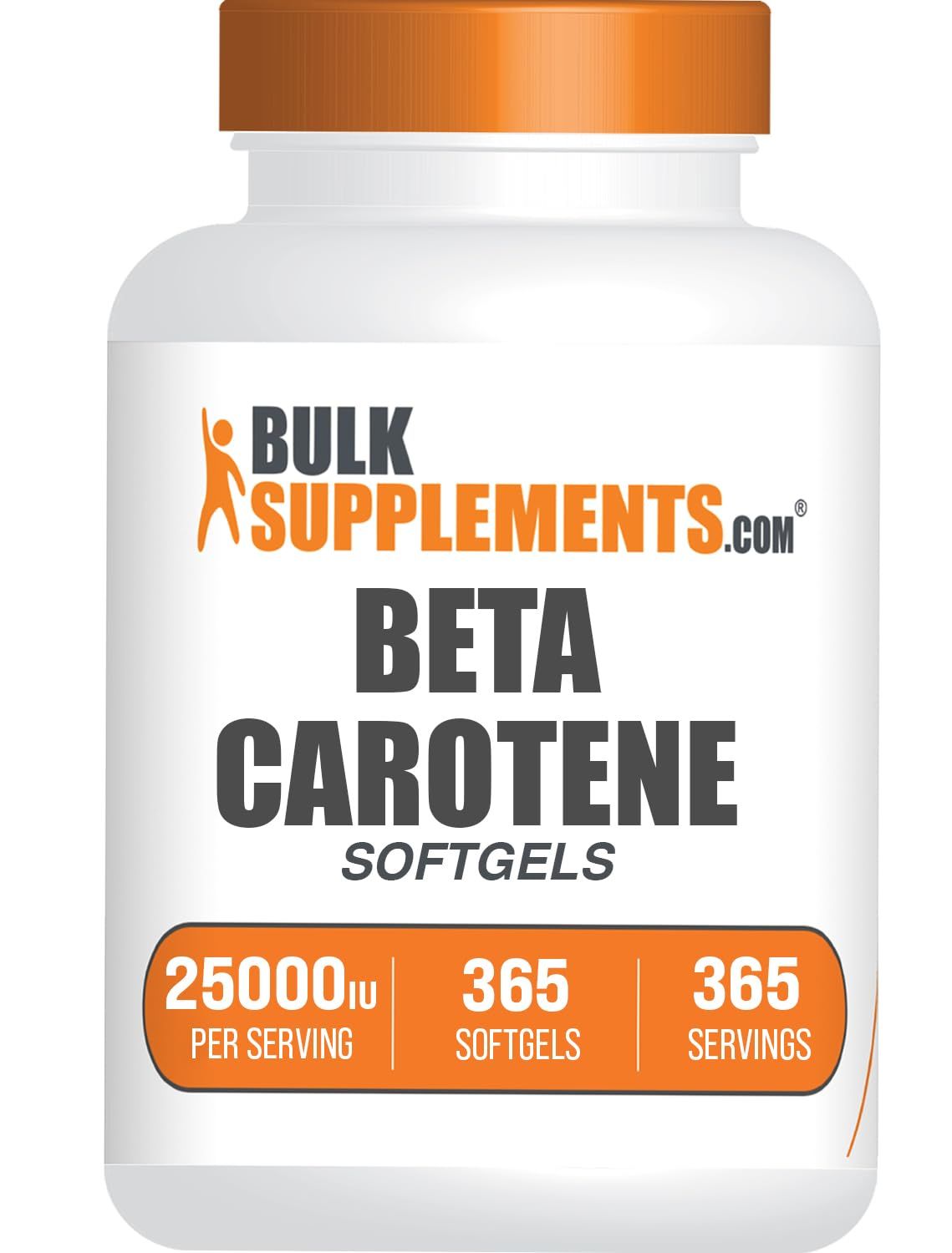 BulkSupplements.com Beta Carotene 25000 IU Softgels - Vitamin A Supplement, Beta Carotene Supplements - for Eye Support, Gluten Free, 1 Softgel per Serving, 365 Count (Pack of 1)