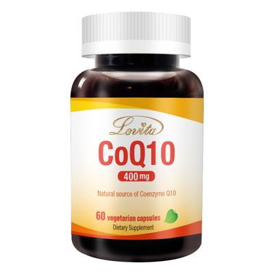 Lovita CoQ10 400mg Supplements | Easliy Absorbed Coenzyme Q10 Powder | Antioxidant Co Q10 Enzyme | Support Heart Health | Vegan | 60 Capsules