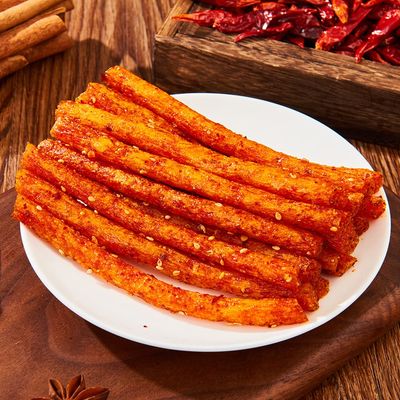 latiao Hot &amp; Spicy 4 Pack spicy stick Chinese Specialties Snacks (98g4)
