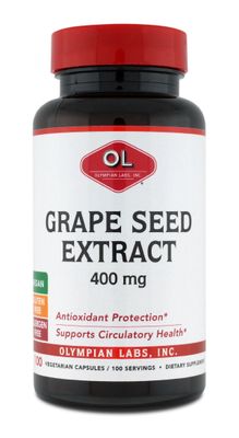 Olympian Labs Grape Seed Extract 400mg Vegan Capsules | Supports Heart &amp; Immune Health, Antioxidant - 100 Count