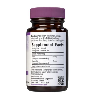 BLUEBONNET NUTRITION LUTEIN 20 mg